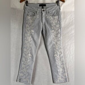 Isabel Marant Gallo Pant Floral Embroidered Riveted Studs Crop Size FR 34 US 2
